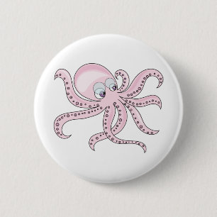 Funny Rosa Octopus Knapp