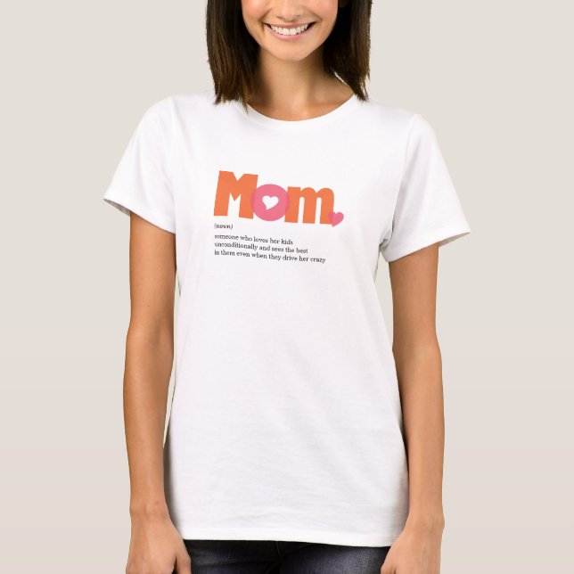 Funny Rosa Orange Definition av Mamma T-Shirt (Framsida)