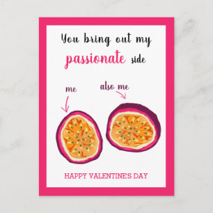 Funny Rosa Passion Fruit Valentines day Vykort