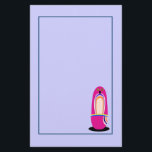 Funny Rosa Penguin Tecknad Brevpapper<br><div class="desc">En rolig tittar magenta rosa penguin med funky. En ovalformad kropp med stort runt ögon och ett flerfärgat centrum. Bakgrund för Lavender lila med mörk blått gräns.</div>