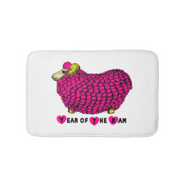 Funny Rosa Ram kinesisk år Zodiac Bath Mat Badrumsmatta