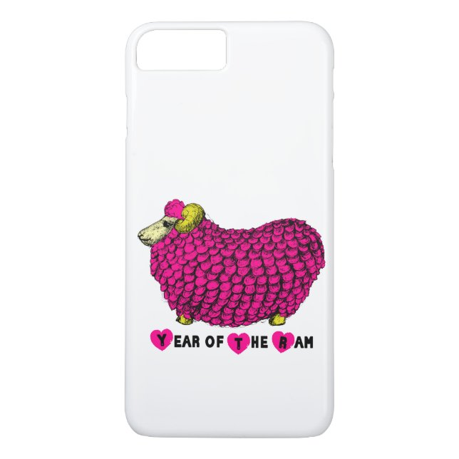 Funny Rosa Ram Kinesiskt År Zodiac iPhone Case-Mate iPhone Skal (Baksida)