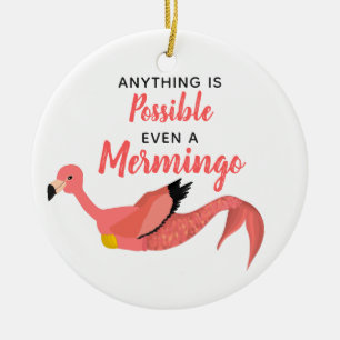 Funny Rosa Sjöjungfru Flamingo inspirationsoffert Julgransprydnad Keramik