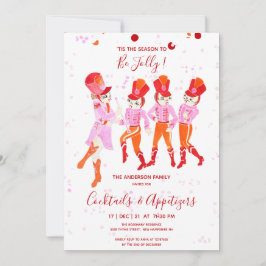 Funny Rosa Watercolor Nutcracker Ballet Helgdag Inbjudningar