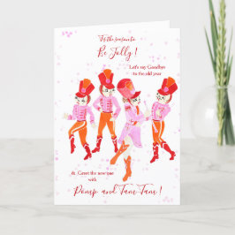 Funny Rosa Watercolor Nutcracker Ballet Helgkort