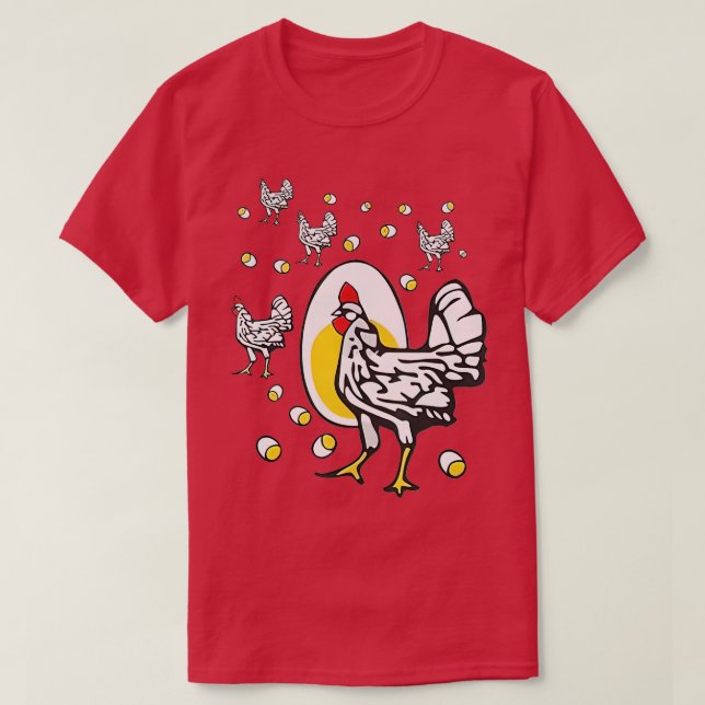 Funny Roseanne Tupp Chicken och Egg T Shirt (Design framsida)