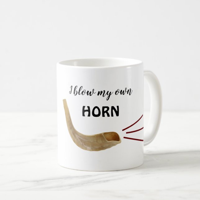Funny Rosh Hashanah Shofar Trumpet Quote Kaffemugg (Framsida höger)