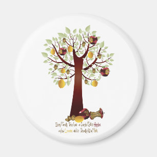 Funny Rotten Apple Family Träd Magnet
