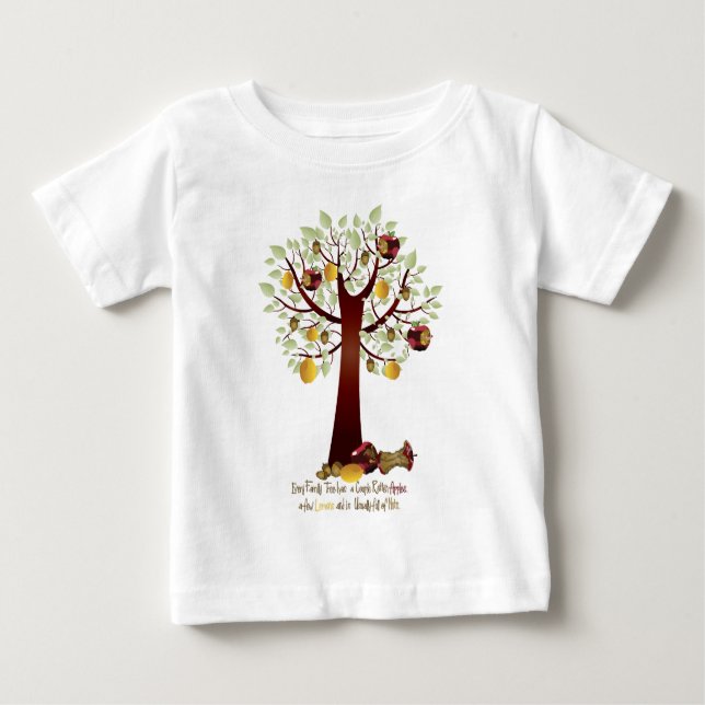 Funny Rotten Apple Family Träd T Shirt (Framsida)