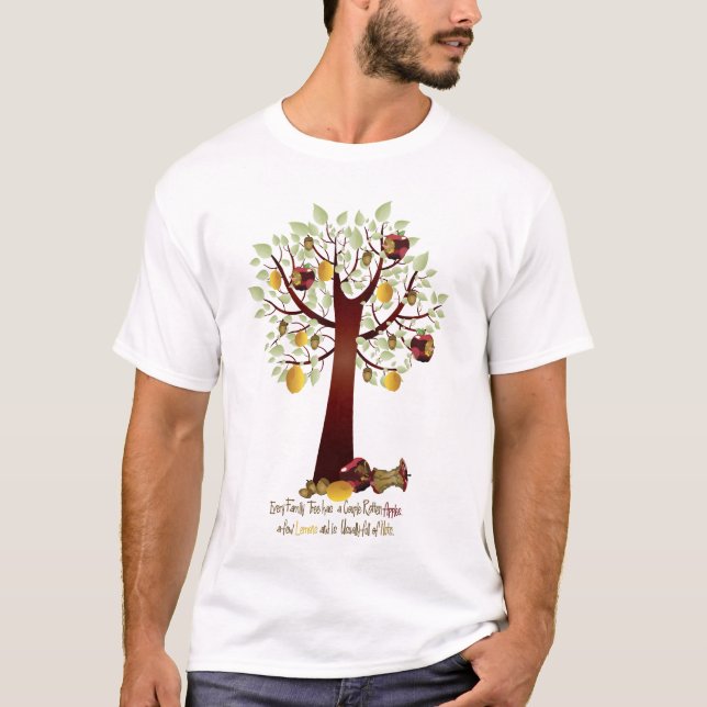 Funny Rotten Apple Family Träd Tee (Framsida)