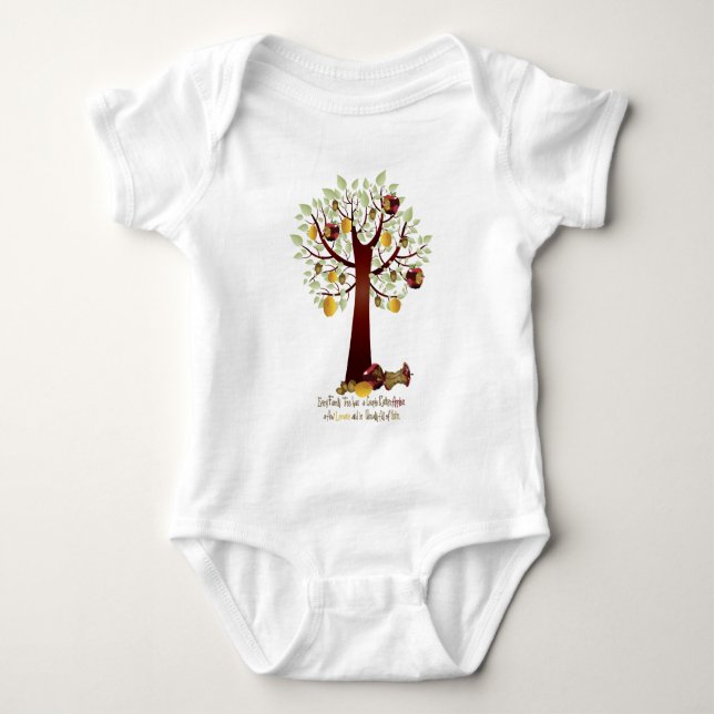 Funny Rotten Apple Family Träd Tee (Framsida)