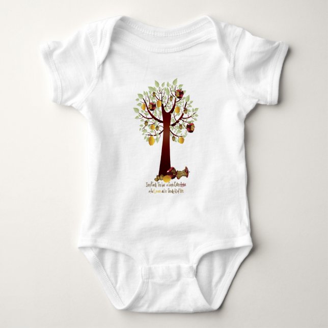 Funny Rotten Apple Family Träd Tee Shirt (Framsida)