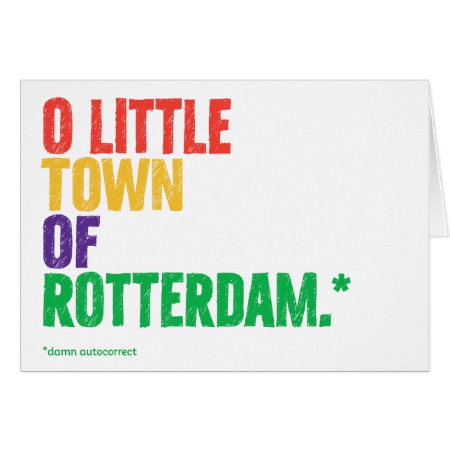 Funny "Rotterdam" Autokorrigera julkort Hälsningskort (Framsidan Horizontal)