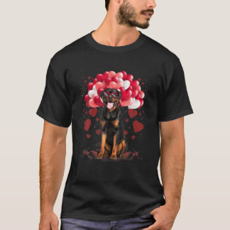 Funny Rottweiler Heart Valentines day Hund Pappa M T Shirt