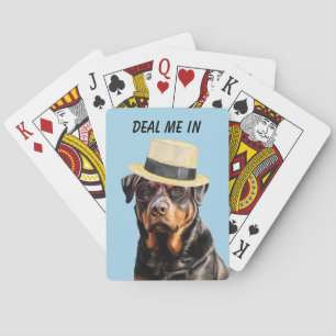 Funny Rottweiler Hund Deal Me in Casinokort