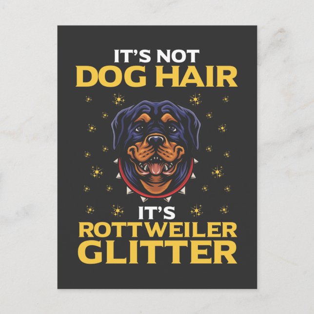 Funny Rottweiler Hund Hair Humor Vykort (Framsida)