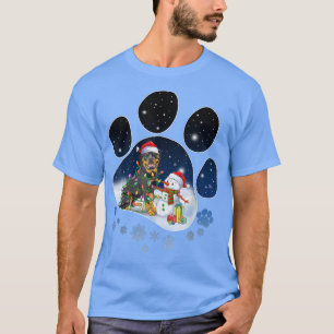 Funny Rottweiler Hund Tass jul Snögubbe Julafton L T Shirt