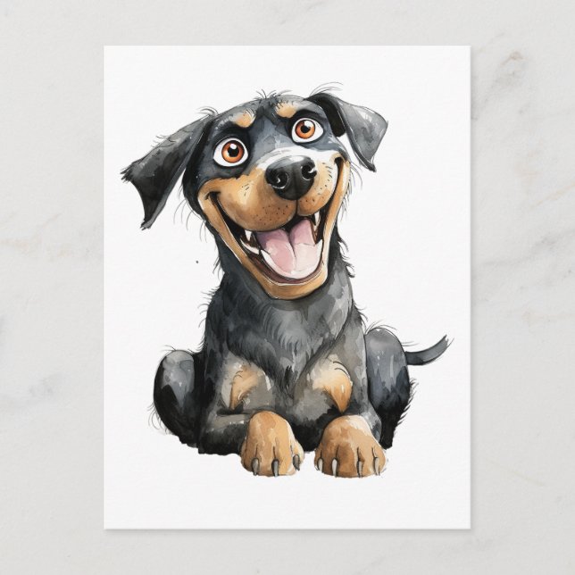 Funny Rottweiler Vykort (Framsida)