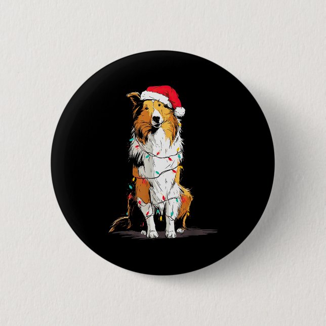 Funny Rough Collie Christmas Graphics Dog Lights L Knapp (Framsida)