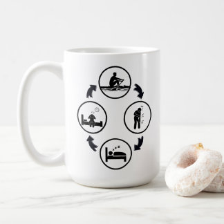 Funny rowing gift, The rowing cycle Kaffemugg