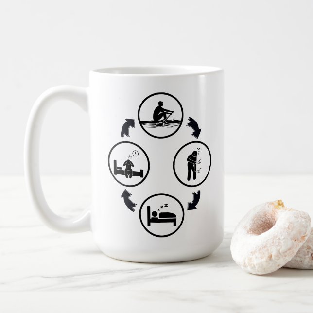 Funny rowing gift, The rowing cycle Kaffemugg (Med munk)