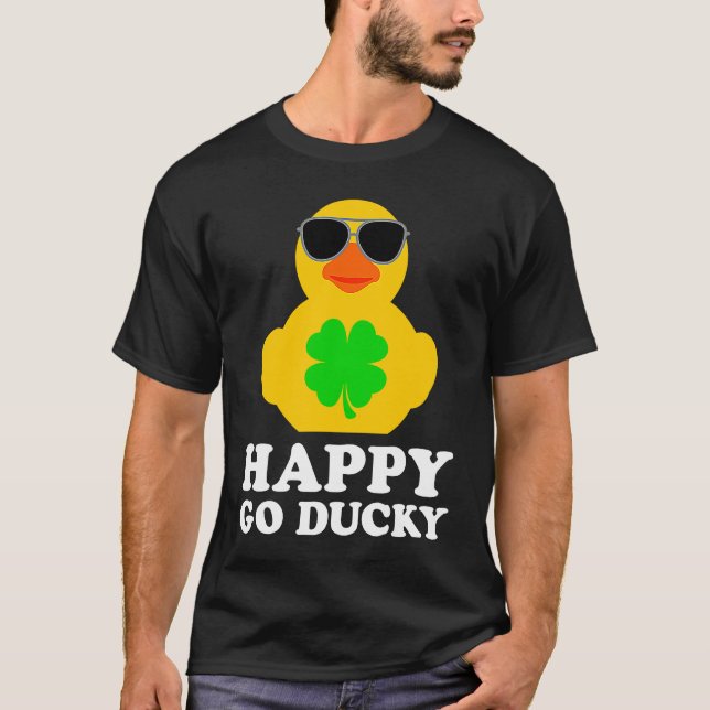 Funny Rubber Anka Fyrklöver Sunglasses Happ T Shirt (Framsida)