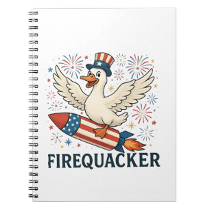 Funny Rubber Anka USA Patriotic Firequacker 4:e Anteckningsbok