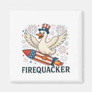 Funny Rubber Anka USA Patriotic Firequacker 4:e Magnet
