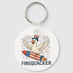 Funny Rubber Anka USA Patriotic Firequacker 4:e Nyckelring
