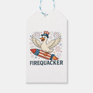 Funny Rubber Anka USA Patriotic Firequacker 4:e Presentetikett
