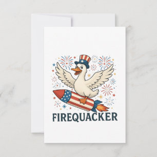 Funny Rubber Anka USA Patriotic Firequacker 4:e Tack Kort