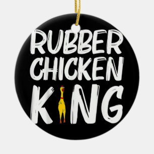 Funny Rubber Chicken Gift För manar Pappa Rubber Julgransprydnad Keramik