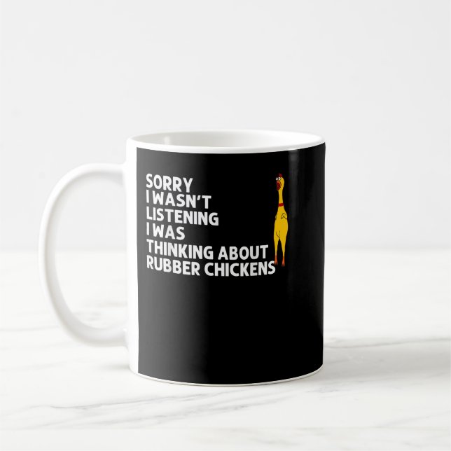 Funny Rubber Chicken Gift Manar Women Rubber Chick Kaffemugg (Vänster)