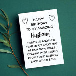 Funny Rude Birthday Card för Make och maka Julkort<br><div class="desc">Gör din partners speciella dag ännu mer minnesvärd med detta fantastiska Rude Birthday Card för Make eller frun! Kortet är packat med fräckt humor och lekfull smällare. Det är perfekt för par som kärlek att ett skratt. Oavsett om du firar din make eller fruns födelsedag, tillför det här kortet en...</div>