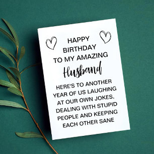 Funny Rude Birthday Card för Make och maka Julkort