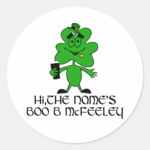 Funny rude Irish namn Runt Klistermärke