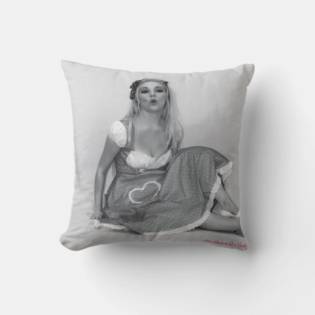 Funny Rude Retro Pinup Girl Funny Citory Kudde (Framsida)