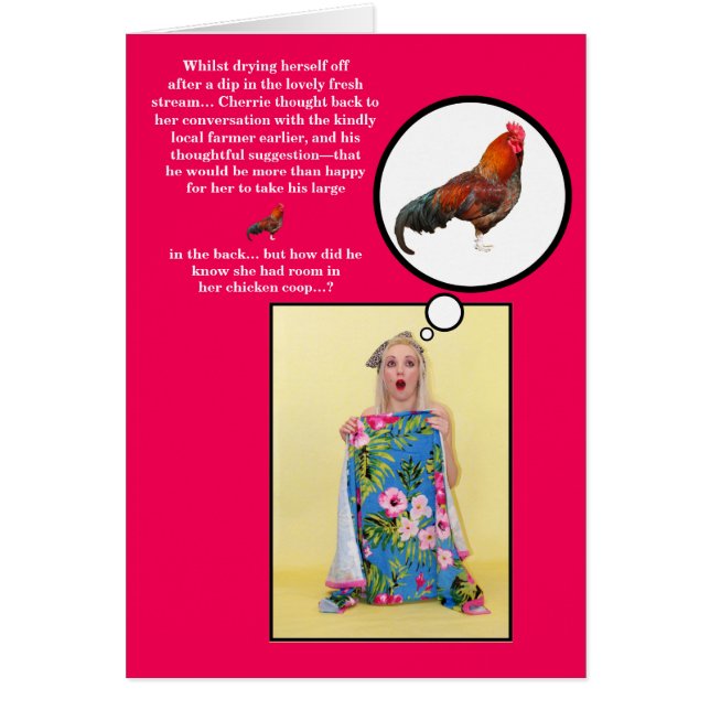 Funny Rude Vuxen Naughty Joke Pinup Valentine Card Hälsningskort (Framsidan)