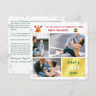 Funny Rudolph Cute Glad helg Elegant 3 Foton Julkort