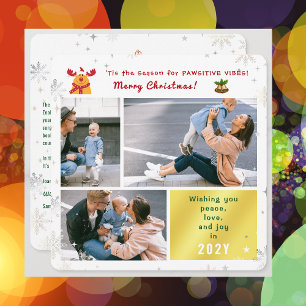 Funny Rudolph Peace Kärlek Joy Cute Elegant 3 Foto Julkort