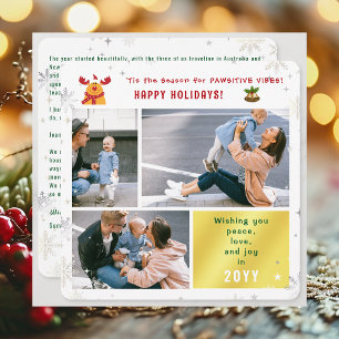 Funny Rudolph Peace Kärlek Joy Cute Elegant 3 Foto Julkort
