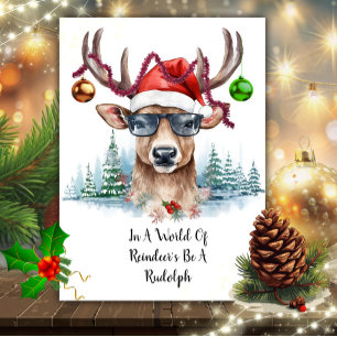 Funny Rudolph Reindeer jul Helgkort