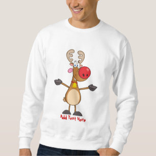 Funny Rudolph Reindeer Julafton Tecknad Personlig Långärmad Tröja