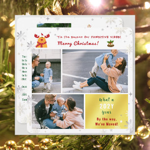 Funny Rudolph Vi har flyttat 4 Photos Cute Elegant Julkort