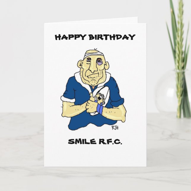 FUNNY RUGBY BIRTHDAY Card Kort (Framsida)