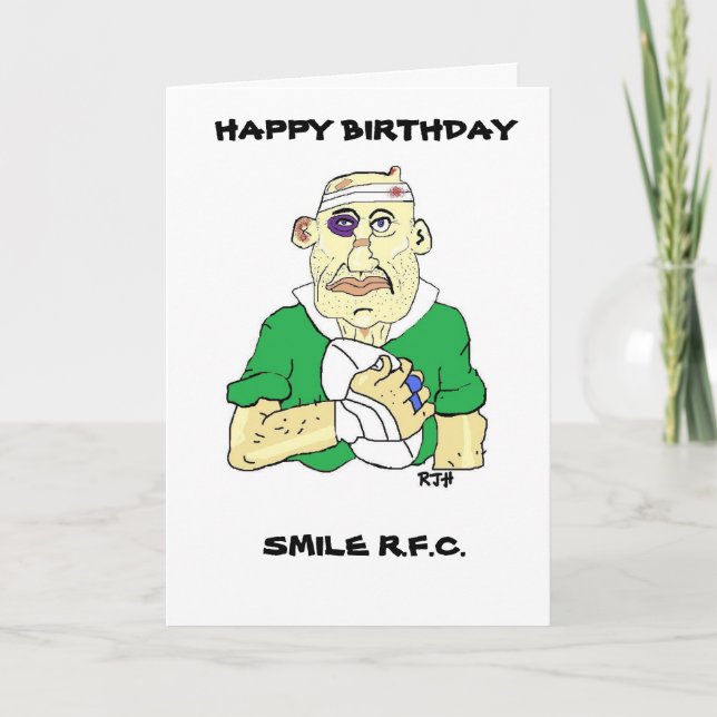 FUNNY RUGBY BIRTHDAY Card Kort (Framsida)