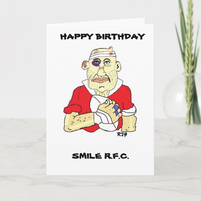 FUNNY RUGBY BIRTHDAY Card Kort (Framsida)