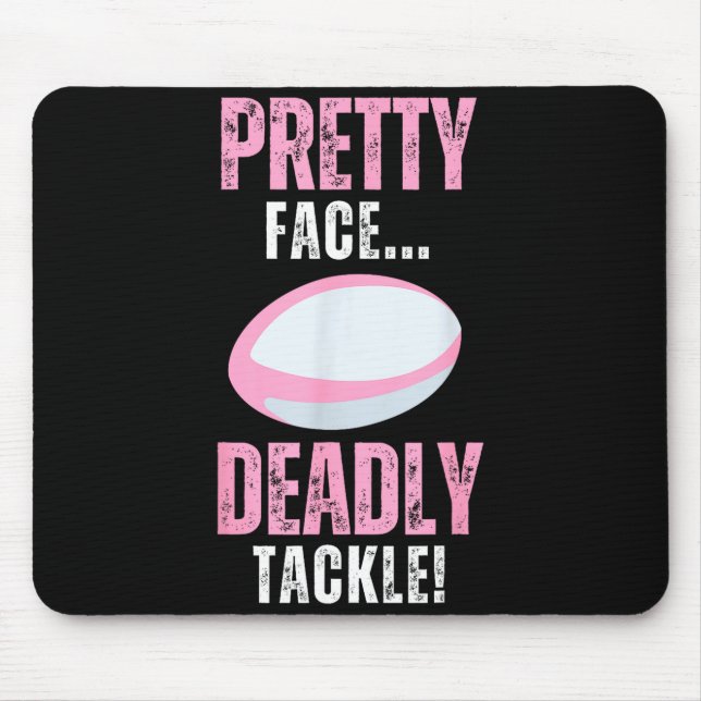 Funny Rugby Gift For Girls Pretty Face Deadly Tack Musmatta (Framsidan)