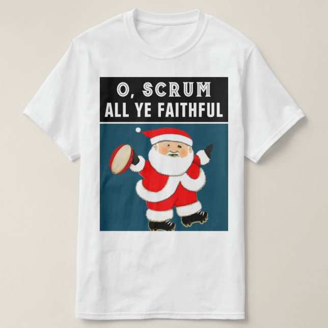 Funny Rugby jul T-Shirt (Design framsida)