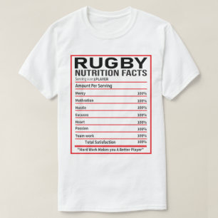 Funny Rugby Nutrition Facts Rugby Player Gift T Shirt